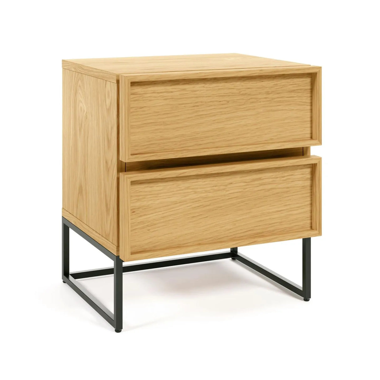 Taiana Nachttisch mit Eichenfurnier und Stahlstruktur mit schwarzem Finish 45 x 51 cm von Kave Home – Produktbild 3