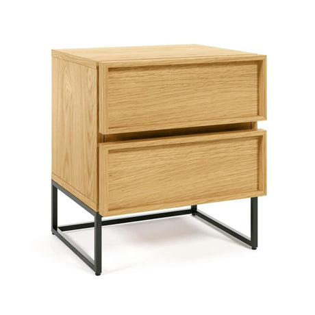 Taiana Nachttisch mit Eichenfurnier und Stahlstruktur mit schwarzem Finish 45 x 51 cm von Kave Home – Produktbild 3