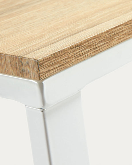 Talbot Schreibtisch aus Melamin natur und Stahlbeinen mit weißem Finish 120 x 60 cm von Kave Home – Produktbild 1