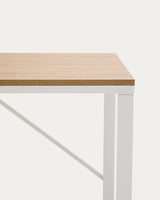 Talbot Schreibtisch aus Melamin natur und Stahlbeinen mit weißem Finish 120 x 60 cm von Kave Home – Produktbild 2