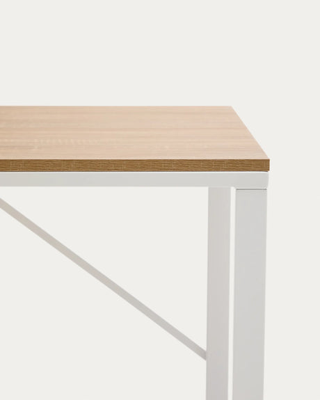 Talbot Schreibtisch aus Melamin natur und Stahlbeinen mit weißem Finish 120 x 60 cm von Kave Home – Produktbild 2