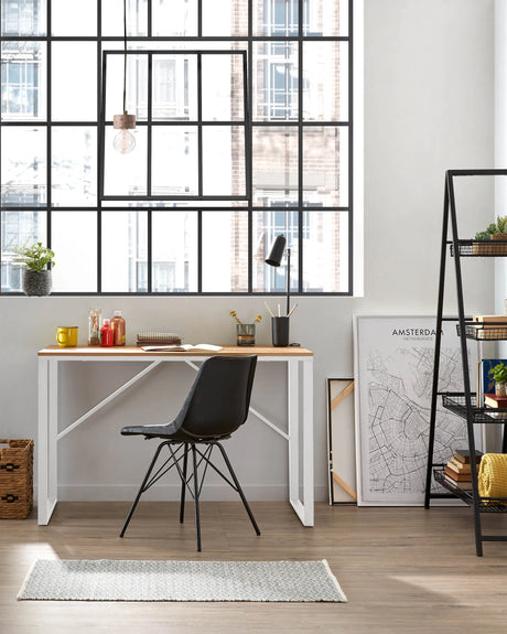 Talbot Schreibtisch aus Melamin natur und Stahlbeinen mit weißem Finish 120 x 60 cm von Kave Home – Produktbild 4