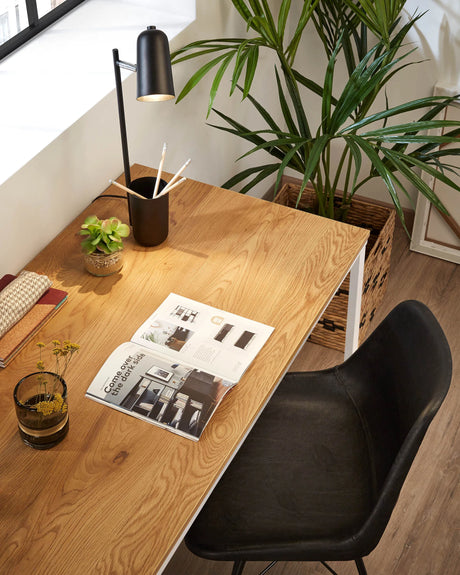Talbot Schreibtisch aus Melamin natur und Stahlbeinen mit weißem Finish 120 x 60 cm von Kave Home – Produktbild 6