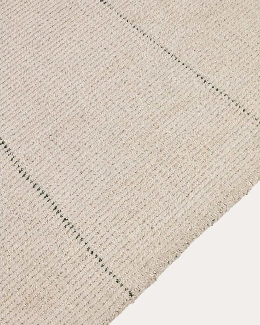 Teppich Lisdan aus Synthetikfasern in Ecru mit grafischem Muster in Grün, 160 x 230 cm von Kave Home – Bild 3