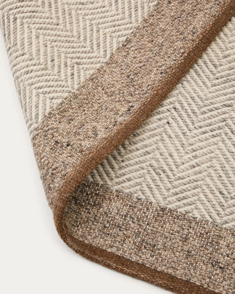 Teppich Nifelia Jacquard aus Wolle beige 160 x 230 cm von Kave Home – Produktbild 3