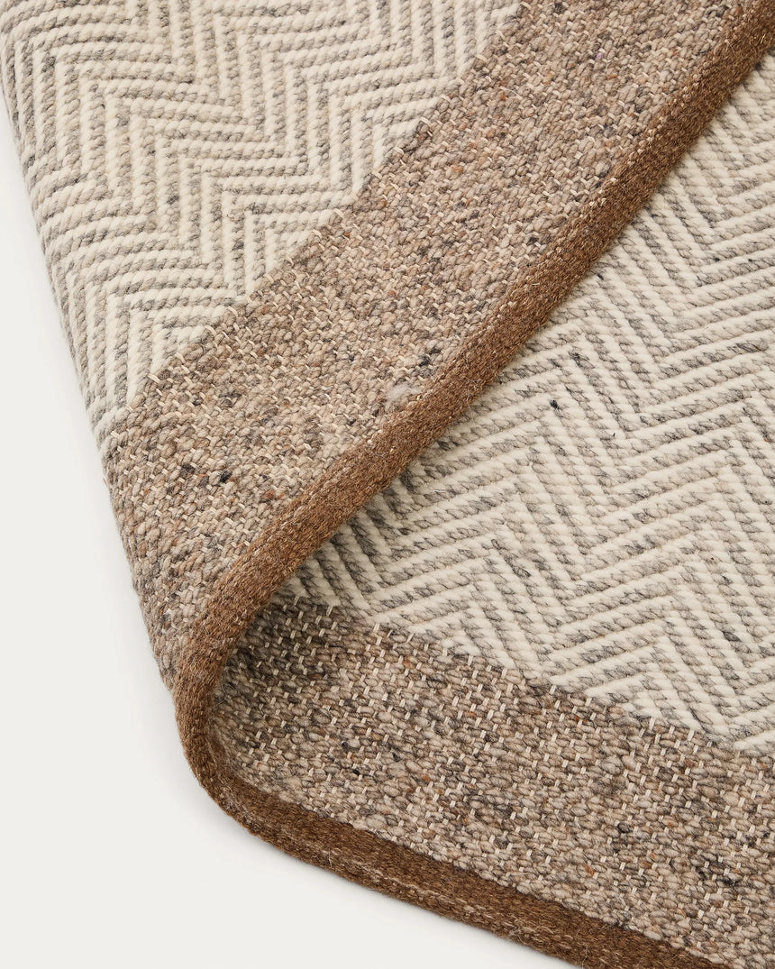 Teppich Nifelia Jacquard aus Wolle beige 200 x 300 cm von Kave Home – Produktbild 3