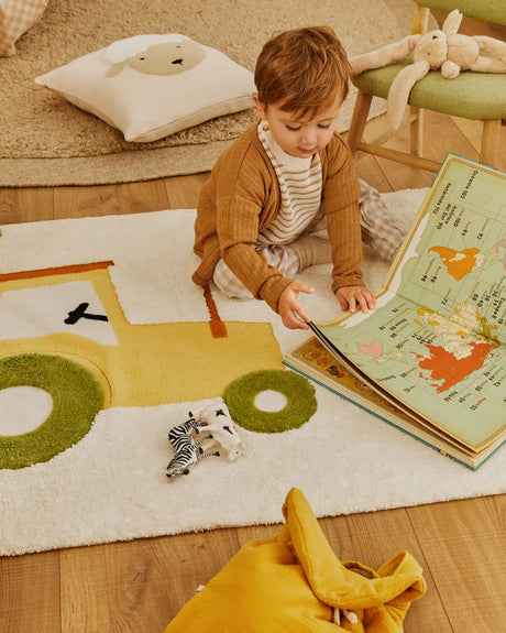 Teppich Pecky 100% Baumwolle beige mit Traktor 90 x 150 cm von Kave Home – Bild 2