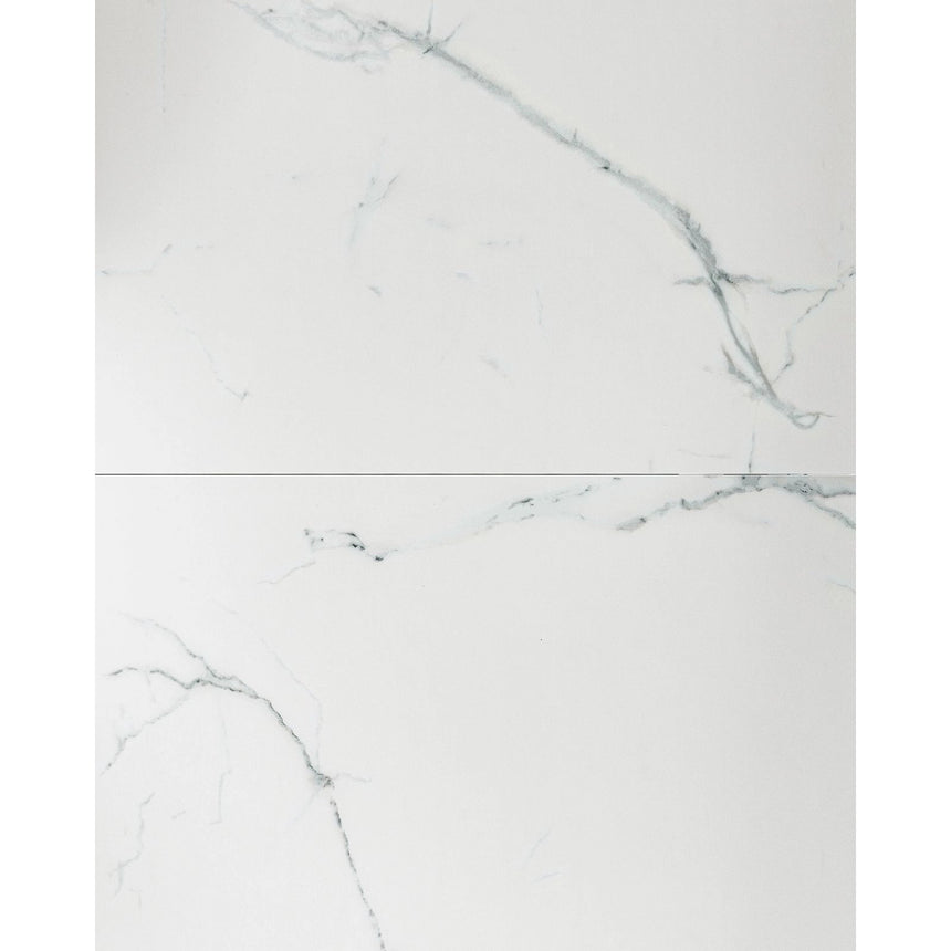 Theone ausziehbarer Tisch Feinsteinzeugplatte weiß schwarze Stahlbeine 160 (210) x 90 cm von Kave Home – Bild 10