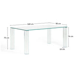 Tisch Adularia aus Einscheiben-Sicherheitsglas, 160 x 90 cm von Kave Home – Bild 4
