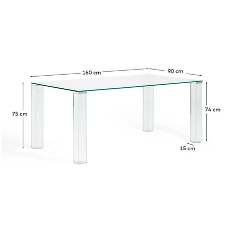 Tisch Adularia aus Einscheiben-Sicherheitsglas, 160 x 90 cm von Kave Home – Bild 4