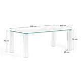 Tisch Adularia aus Einscheiben-Sicherheitsglas, 200 x 100 cm von Kave Home – Bild 3