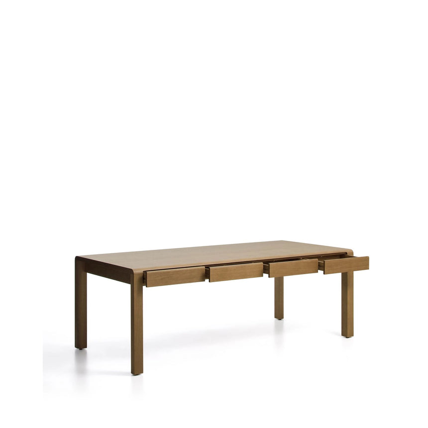 Tisch Arelida aus Furnier und massivem Eichenholz mit hellbraunem Finish 220 x 100 cm FSC Mix Credit von Kave Home – Bild 7