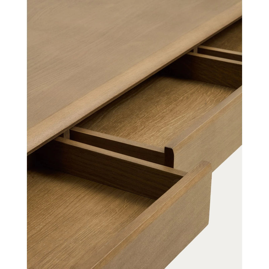 Tisch Arelida aus Furnier und massivem Eichenholz mit hellbraunem Finish 220 x 100 cm FSC Mix Credit von Kave Home – Bild 8
