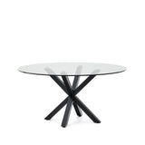 Tisch Argo aus Glas und Stahlbeinen mit schwarzem Finish Ø 150 cm von Kave Home – Bild 1