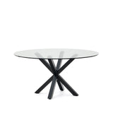 Tisch Argo aus Glas und Stahlbeinen mit schwarzem Finish Ø 150 cm von Kave Home – Bild 4