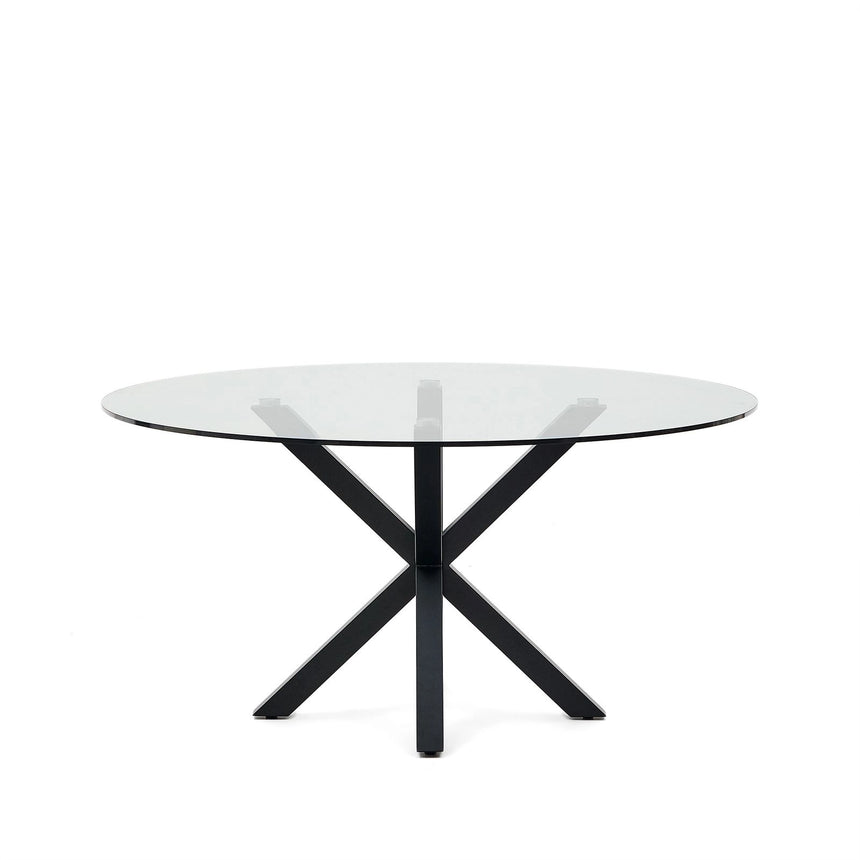 Tisch Argo aus Glas und Stahlbeinen mit schwarzem Finish Ø 150 cm von Kave Home – Bild 5