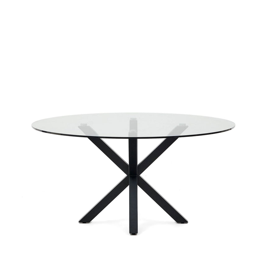 Tisch Argo aus Glas und Stahlbeinen mit schwarzem Finish Ø 150 cm von Kave Home – Bild 6