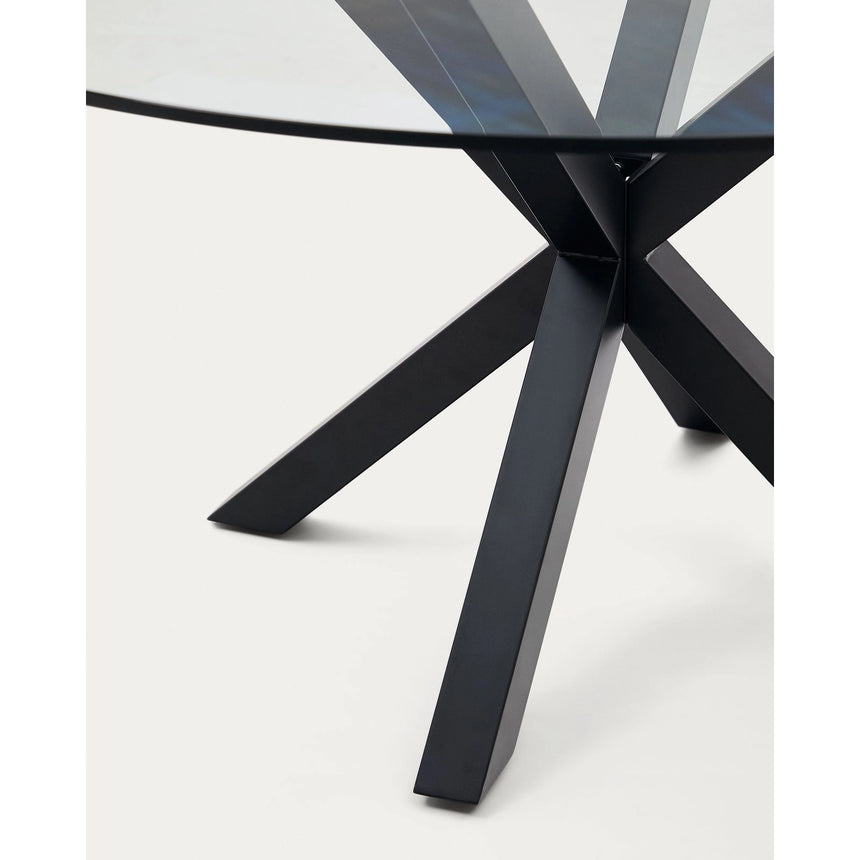 Tisch Argo aus Glas und Stahlbeinen mit schwarzem Finish Ø 150 cm von Kave Home – Bild 7