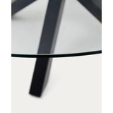 Tisch Argo aus Glas und Stahlbeinen mit schwarzem Finish Ø 150 cm von Kave Home – Bild 8
