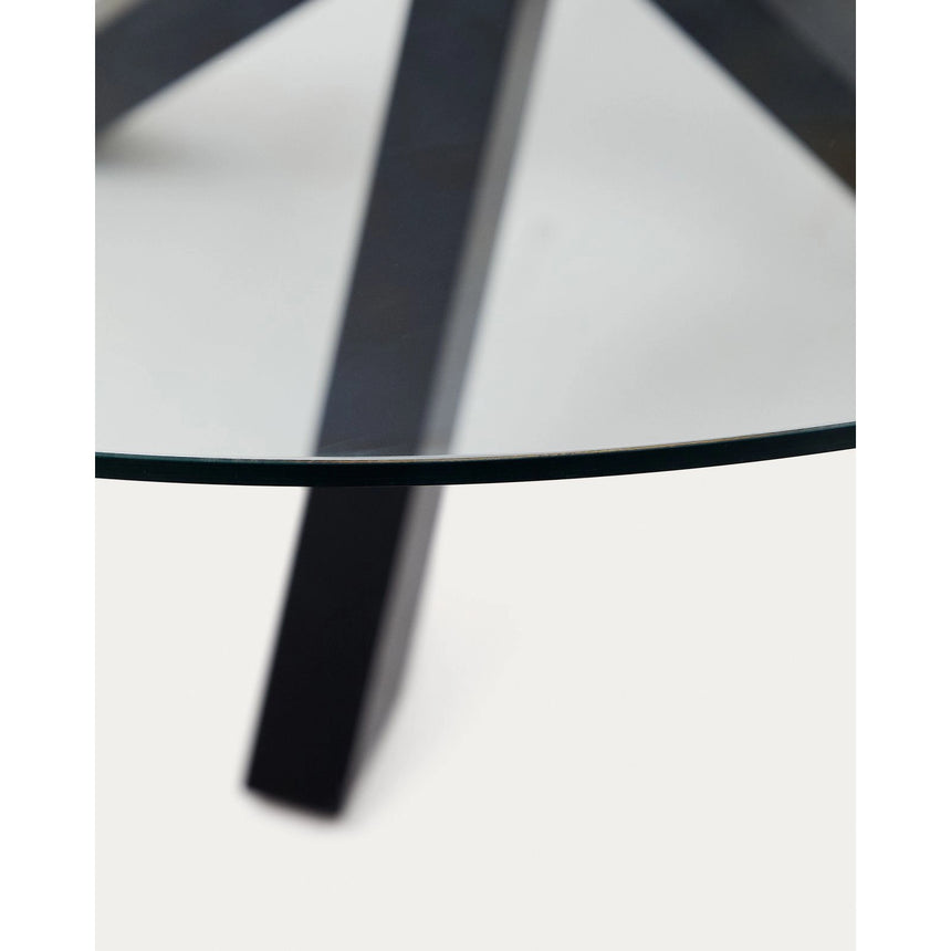 Tisch Argo aus Glas und Stahlbeinen mit schwarzem Finish Ø 150 cm von Kave Home – Bild 8