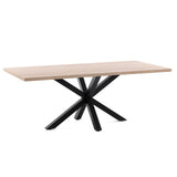 Tisch Argo aus Melamin mit natürlicher Oberfläche und Stahlbeinen mit schwarzem Finish, 200 x 100 cm von Kave Home – Bild 1