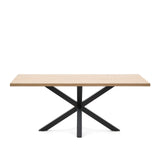 Tisch Argo aus Melamin mit natürlicher Oberfläche und Stahlbeinen mit schwarzem Finish, 200 x 100 cm von Kave Home – Bild 5