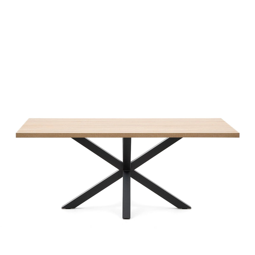 Tisch Argo aus Melamin mit natürlicher Oberfläche und Stahlbeinen mit schwarzem Finish, 200 x 100 cm von Kave Home – Bild 5