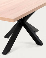 Tisch Argo aus Melamin mit natürlicher Oberfläche und Stahlbeinen mit schwarzem Finish, 200 x 100 cm von Kave Home – Bild 8