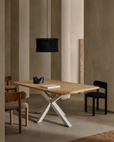 Tisch Argo aus Melamin mit natürlicher Oberfläche und Stahlbeinen mit weißem Finish, 200 x 100 cm von Kave Home – Bild 2