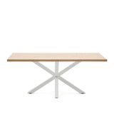 Tisch Argo aus Melamin mit natürlicher Oberfläche und Stahlbeinen mit weißem Finish, 200 x 100 cm von Kave Home – Bild 5
