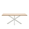 Tisch Argo aus Melamin mit natürlicher Oberfläche und Stahlbeinen mit weißem Finish, 200 x 100 cm von Kave Home – Bild 5
