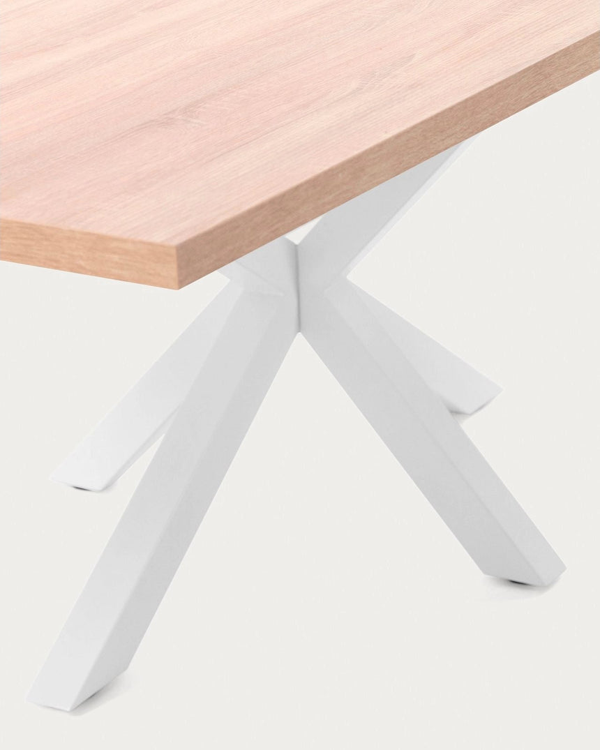 Tisch Argo aus Melamin mit natürlicher Oberfläche und Stahlbeinen mit weißem Finish, 200 x 100 cm von Kave Home – Bild 8