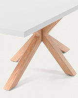 Tisch Argo aus Melamin mit weißer Oberfläche und Beinen aus Stahl in Holzoptik, 160 x 100 cm von Kave Home – Bild 6