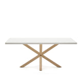 Tisch Argo aus Melamin mit weißer Oberfläche und Beinen aus Stahl in Holzoptik, 200 x 100 cm von Kave Home – Bild 5