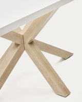 Tisch Argo aus Melamin mit weißer Oberfläche und Beinen aus Stahl in Holzoptik, 200 x 100 cm von Kave Home – Bild 9
