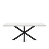 Tisch Argo aus Melamin mit weißer Oberfläche und Stahlbeinen mit schwarzem Finish, 200 x 100 cm von Kave Home – Bild 1