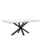 Tisch Argo aus Melamin mit weißer Oberfläche und Stahlbeinen mit schwarzem Finish, 200 x 100 cm von Kave Home – Bild 4