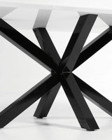 Tisch Argo aus Melamin mit weißer Oberfläche und Stahlbeinen mit schwarzem Finish, 200 x 100 cm von Kave Home – Bild 6