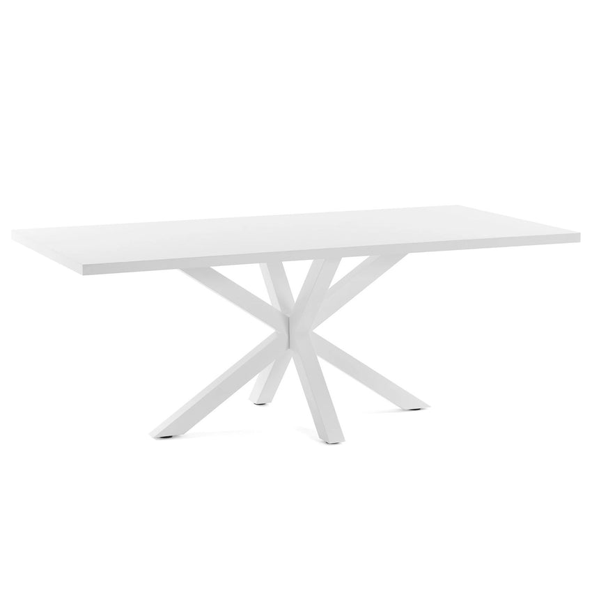 Tisch Argo aus Melamin mit weißer Oberfläche und Stahlbeinen mit weißem Finish, 160 x 100 cm von Kave Home – Bild 1