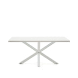 Tisch Argo aus Melamin mit weißer Oberfläche und Stahlbeinen mit weißem Finish, 160 x 100 cm von Kave Home – Bild 5