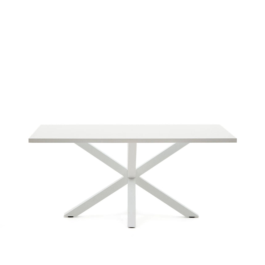 Tisch Argo aus Melamin mit weißer Oberfläche und Stahlbeinen mit weißem Finish, 160 x 100 cm von Kave Home – Bild 5