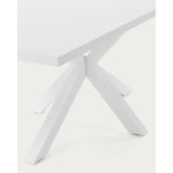 Tisch Argo aus Melamin mit weißer Oberfläche und Stahlbeinen mit weißem Finish, 160 x 100 cm von Kave Home – Bild 8