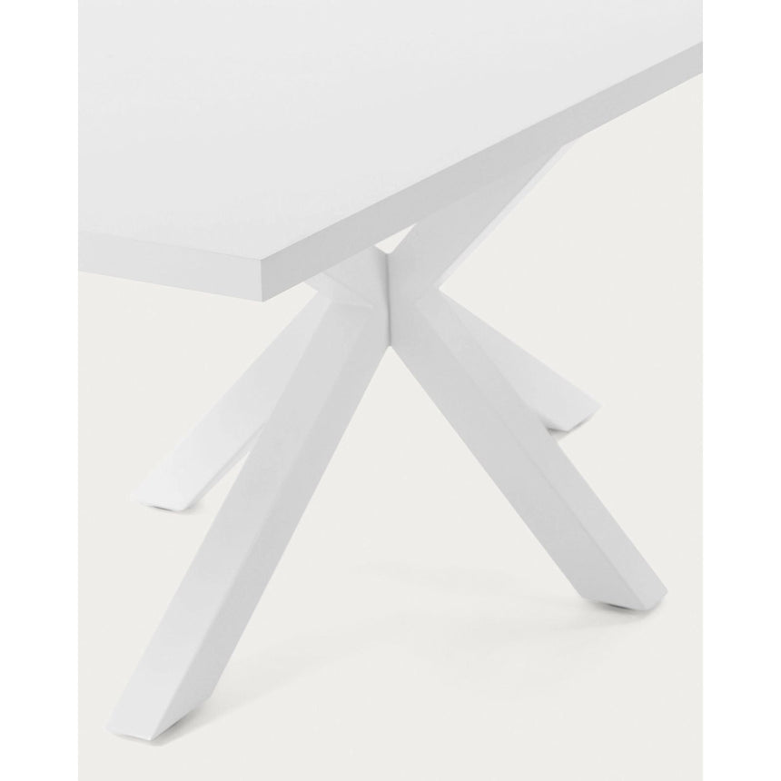 Tisch Argo aus Melamin mit weißer Oberfläche und Stahlbeinen mit weißem Finish, 160 x 100 cm von Kave Home – Bild 8