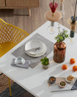 Tisch Argo aus Melamin mit weißer Oberfläche und Stahlbeinen mit weißem Finish, 200 x 100 cm von Kave Home – Bild 3