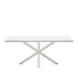 Tisch Argo aus Melamin mit weißer Oberfläche und Stahlbeinen mit weißem Finish, 200 x 100 cm von Kave Home – Bild 5