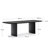 Tisch Litto aus schwarz lackiertem MDF 200 x 100 cm von Kave Home – Produktbild 4