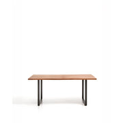 Tisch Uxue aus massivem Akazienholz mit Beinen aus schwarzem Stahl 160 x 90 cm von Kave Home – Bild 1