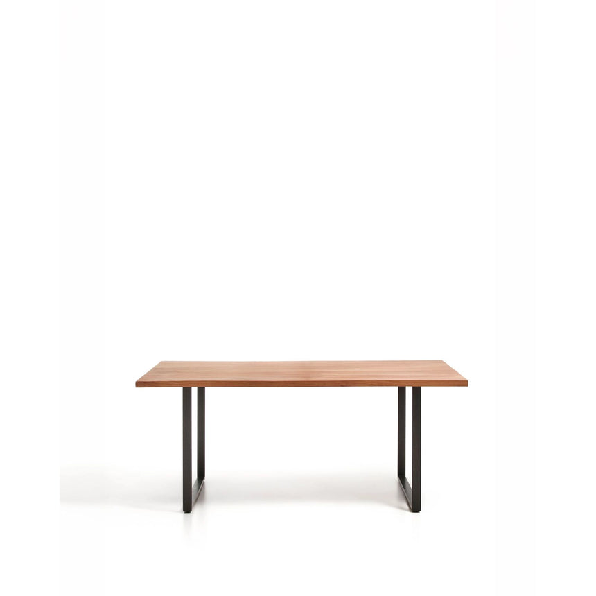Tisch Uxue aus massivem Akazienholz mit Beinen aus schwarzem Stahl 160 x 90 cm von Kave Home – Bild 1