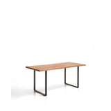Tisch Uxue aus massivem Akazienholz mit Beinen aus schwarzem Stahl 160 x 90 cm von Kave Home – Bild 3