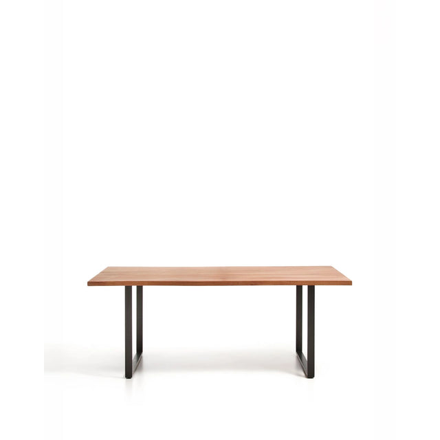 Tisch Uxue aus massivem Akazienholz mit Beinen aus schwarzem Stahl 180 x 90 cm von Kave Home – Bild 1
